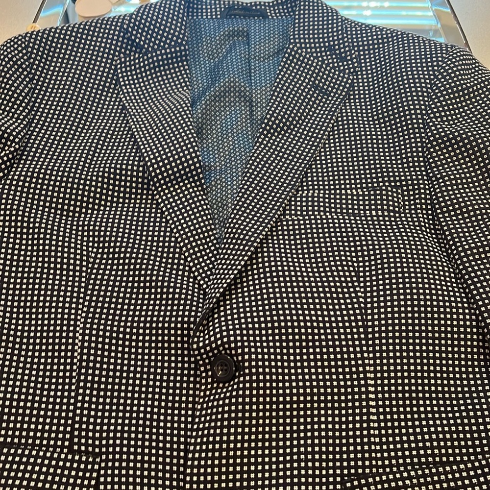 Gianni feraud 42 regular navy white box design, single pressed blazer